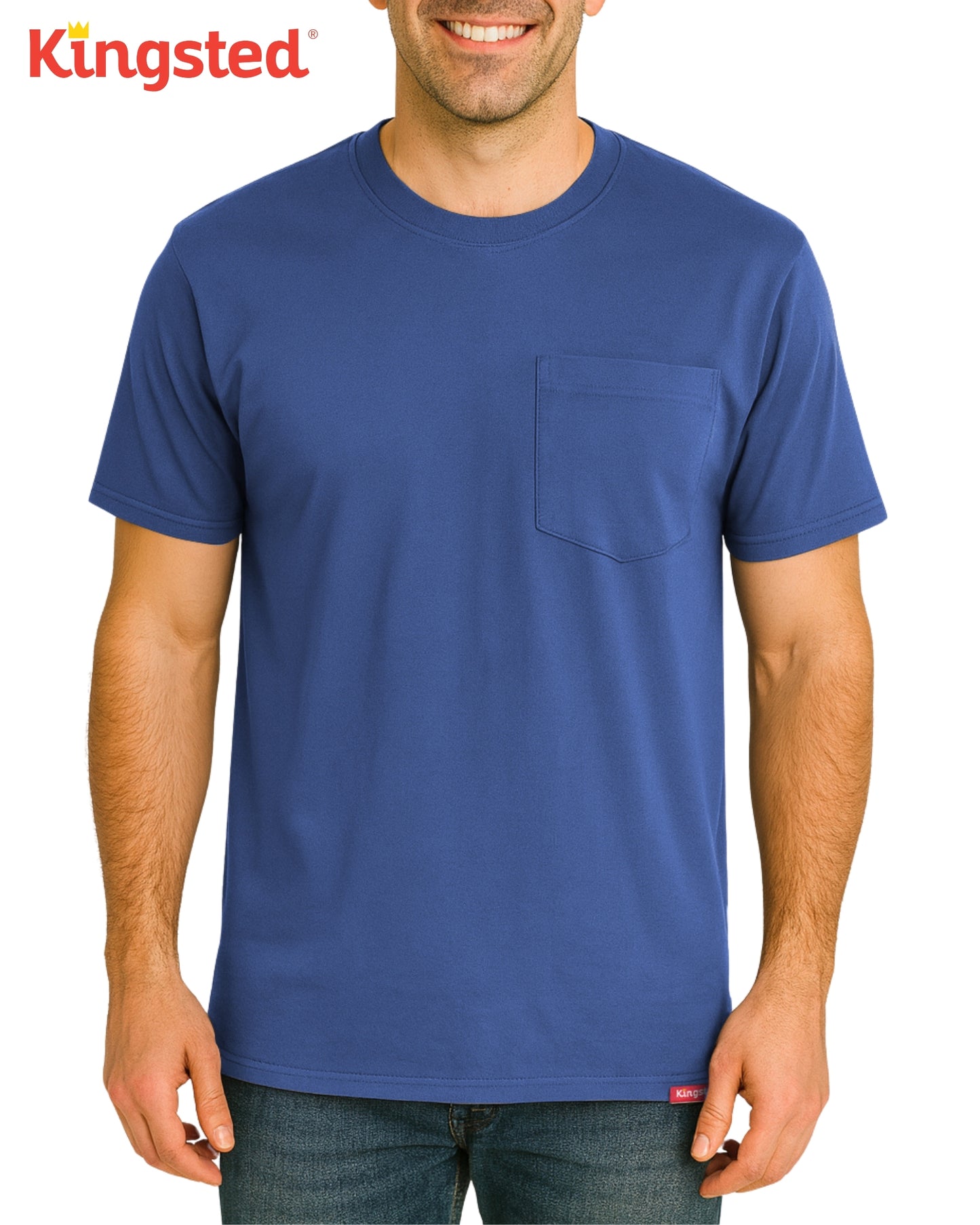 Short Sleeve Pocket T-Shirts (Royal Blue) - Kingsted