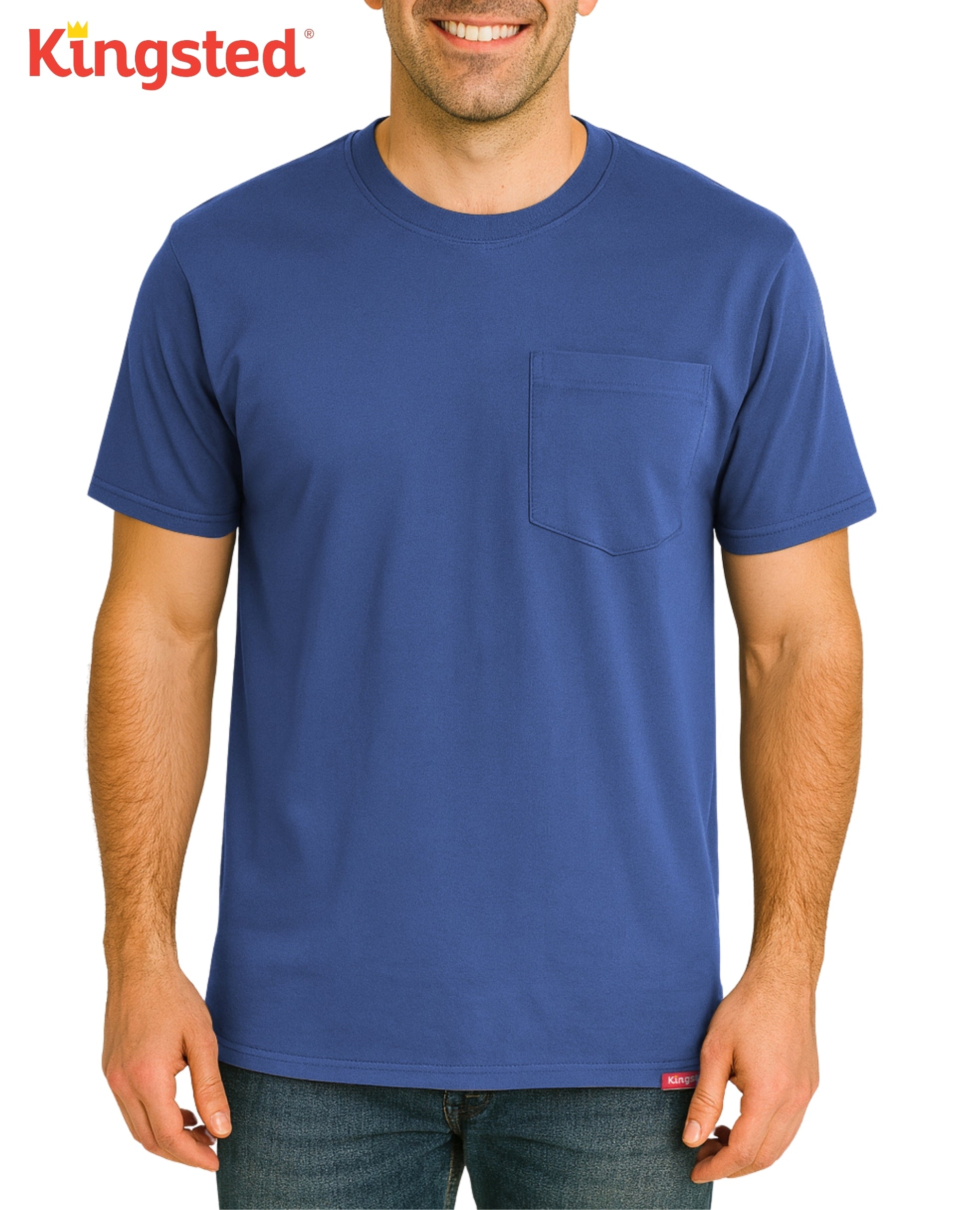 Short Sleeve Pocket T-Shirts (Royal Blue) - Kingsted