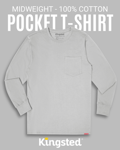 Long Sleeve Pocket T-Shirts (Grey)
