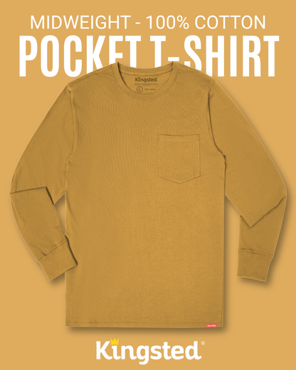 Long Sleeve Pocket T-Shirts (Mustard)