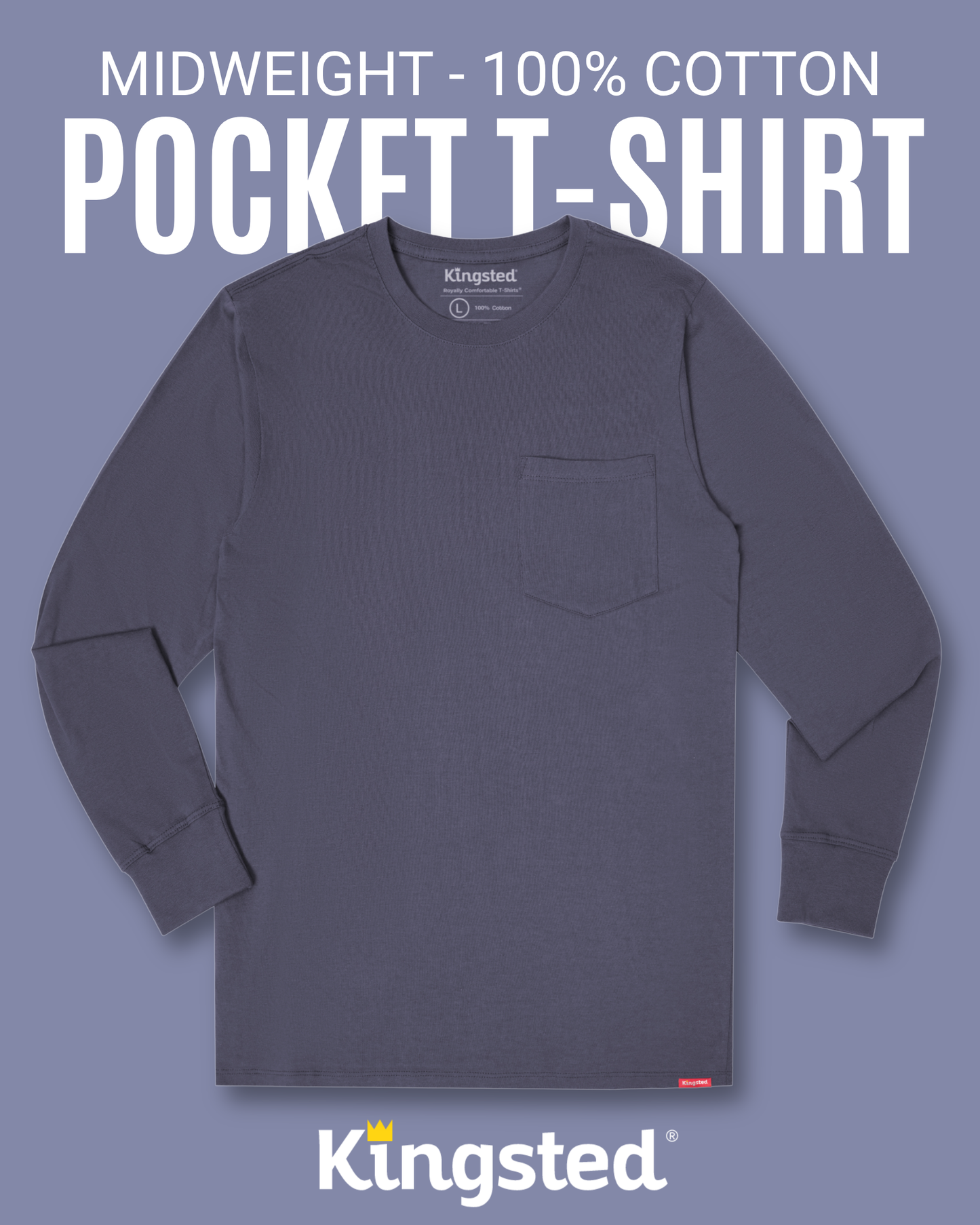 Long Sleeve Pocket T-Shirts Multipack (Classic 3-Pack)