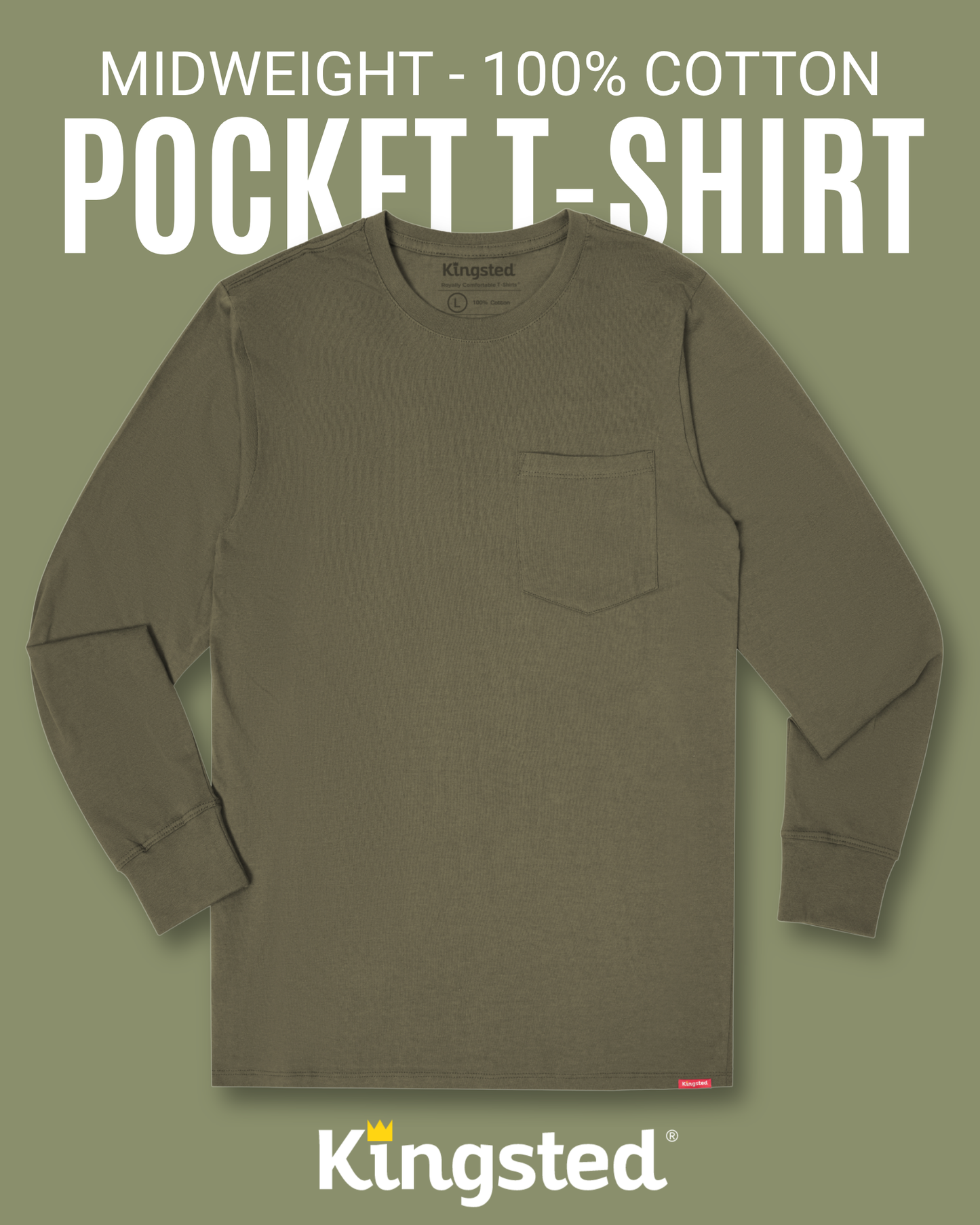 Long Sleeve Pocket T-Shirts Multipack (Classic 3-Pack)