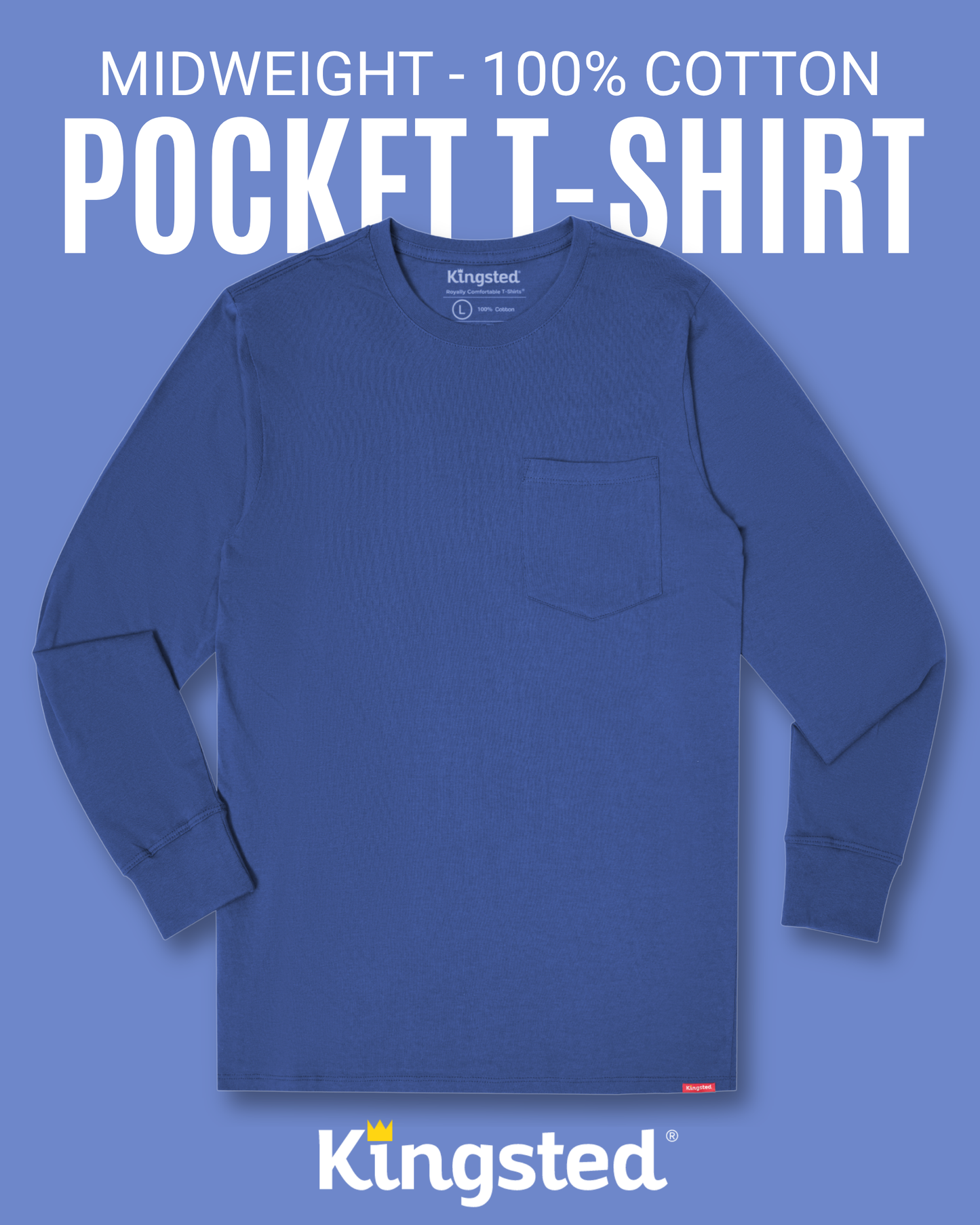 Long Sleeve Pocket T-Shirts (Royal Blue)