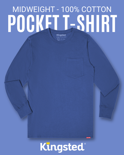 Long Sleeve Pocket T-Shirts (Royal Blue)