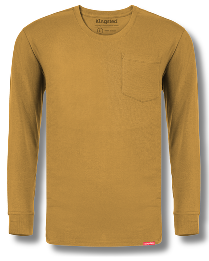 Long Sleeve Pocket T-Shirts (Mustard)