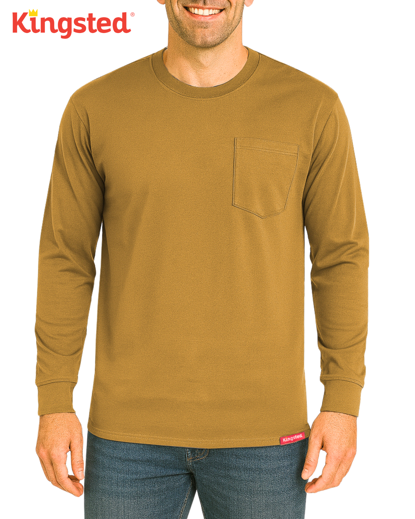Long Sleeve Pocket T-Shirts (Mustard)