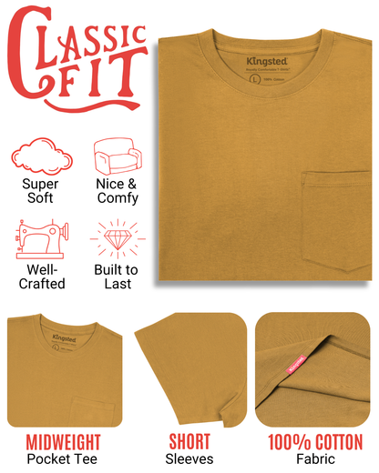 Short Sleeve Pocket T-Shirts (Mustard)