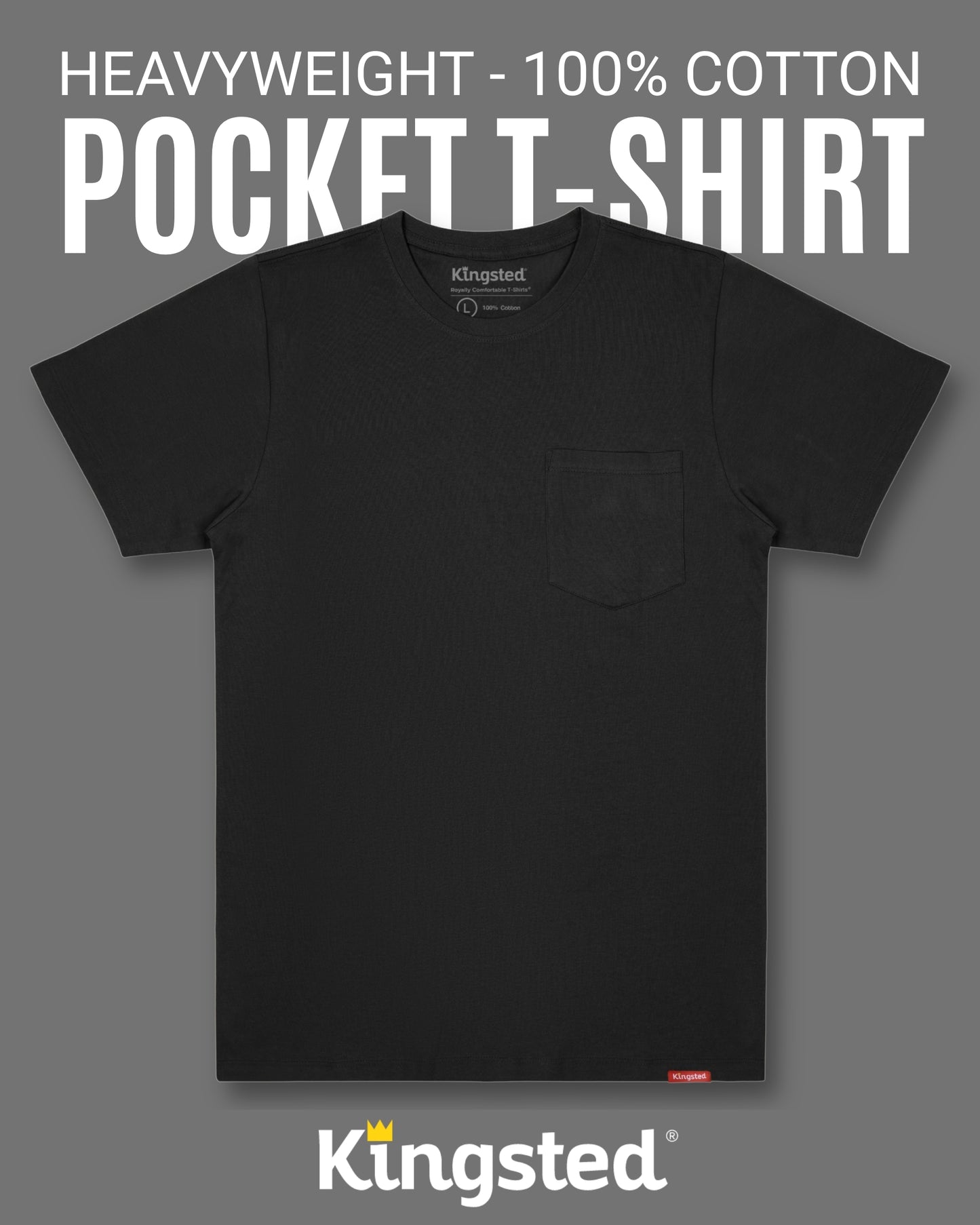 Short Sleeve Pocket T-Shirts (Black) - Kingsted