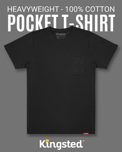 Short Sleeve Pocket T-Shirts (Black) - Kingsted