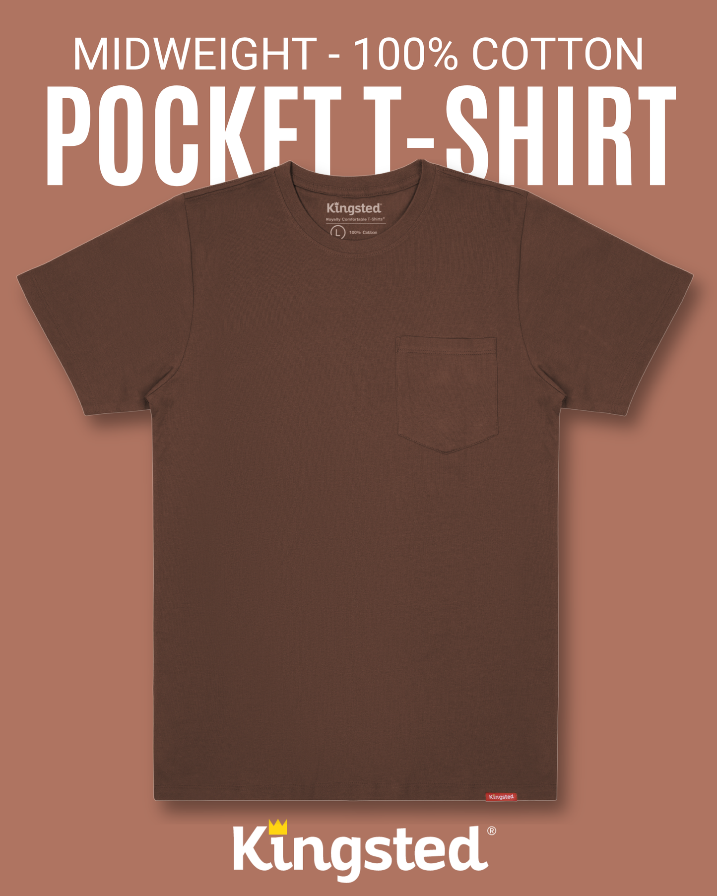 Short Sleeve Pocket T-Shirts (Brown)