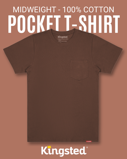 Short Sleeve Pocket T-Shirts (Brown)