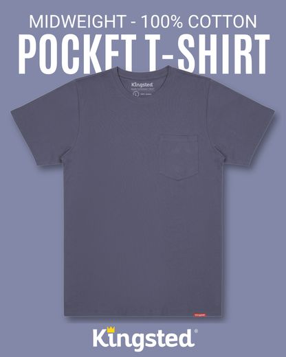 Short Sleeve Pocket T-Shirts (Navy Blue)