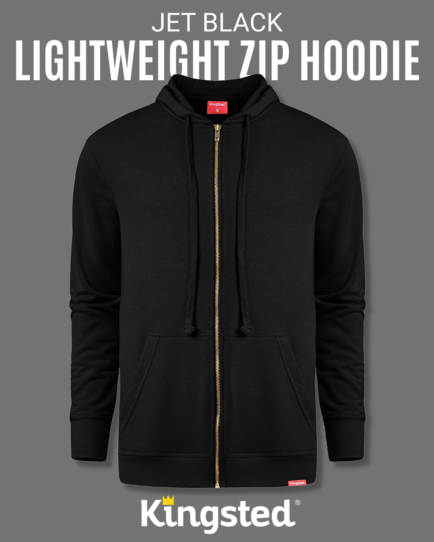 Lightweight Terry Zip Hoodie (Black)