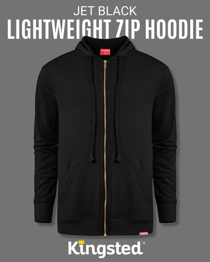 Lightweight Terry Zip Hoodie (Black)