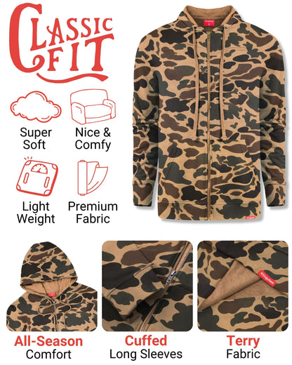 Lightweight Terry Zip Hoodie (Camo)