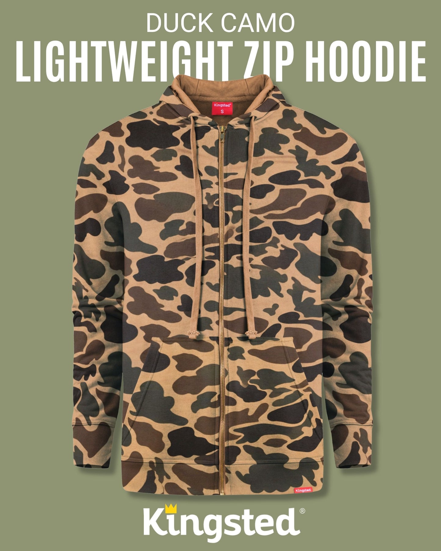Lightweight Terry Zip Hoodie (Camo)