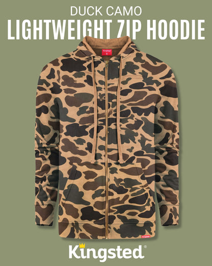 Lightweight Terry Zip Hoodie (Camo)