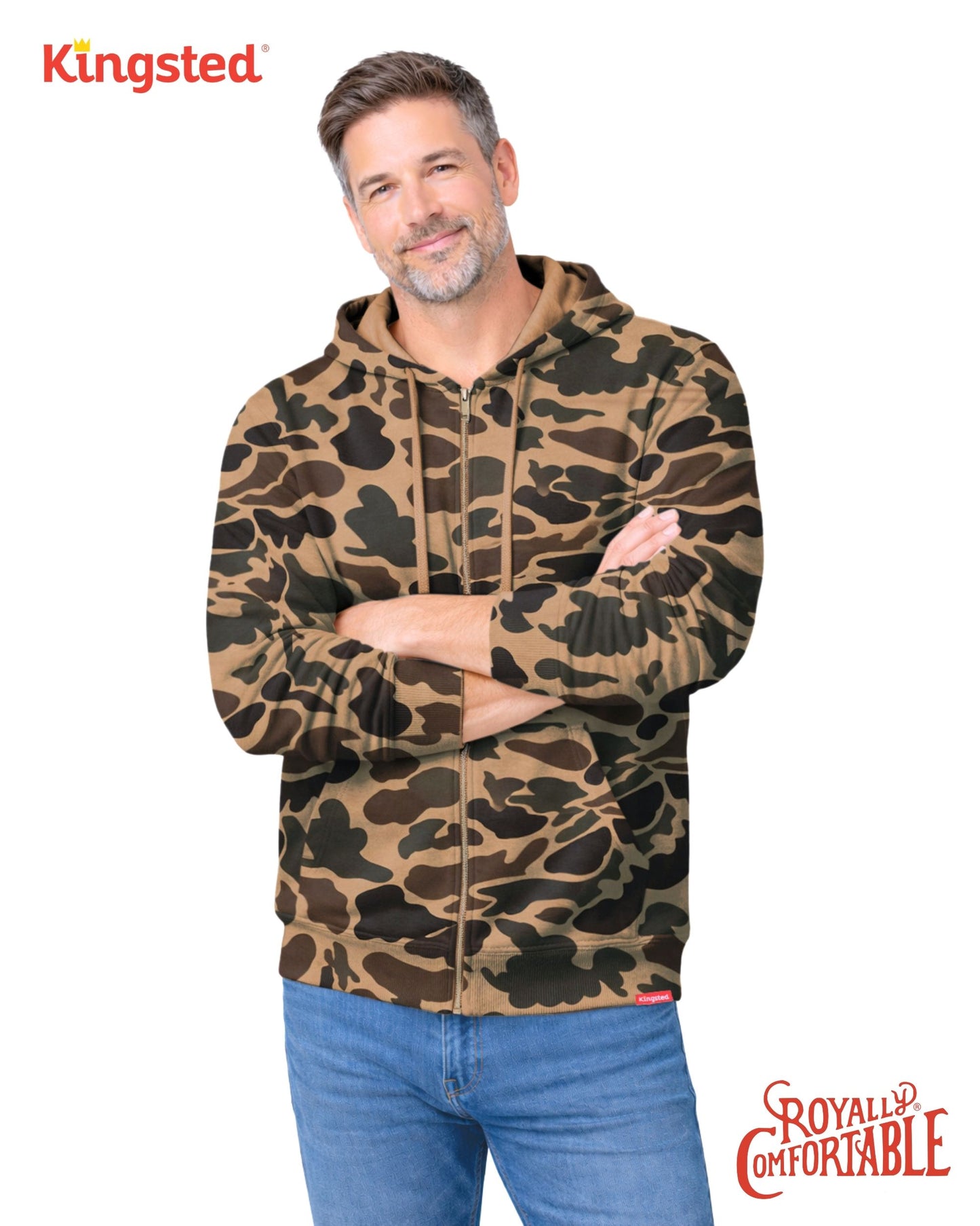 Lightweight Terry Zip Hoodie (Camo)