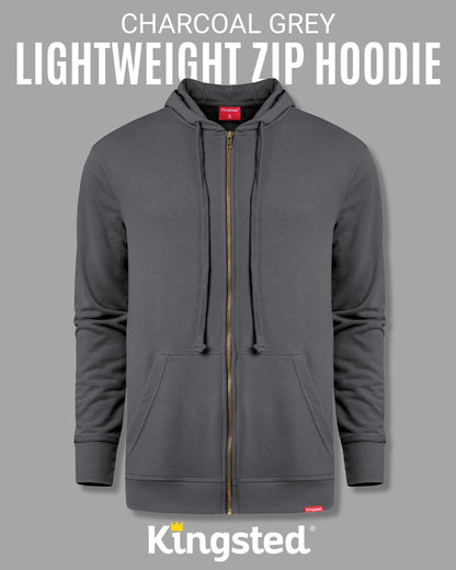 Lightweight Terry Zip Hoodie (Charcoal)