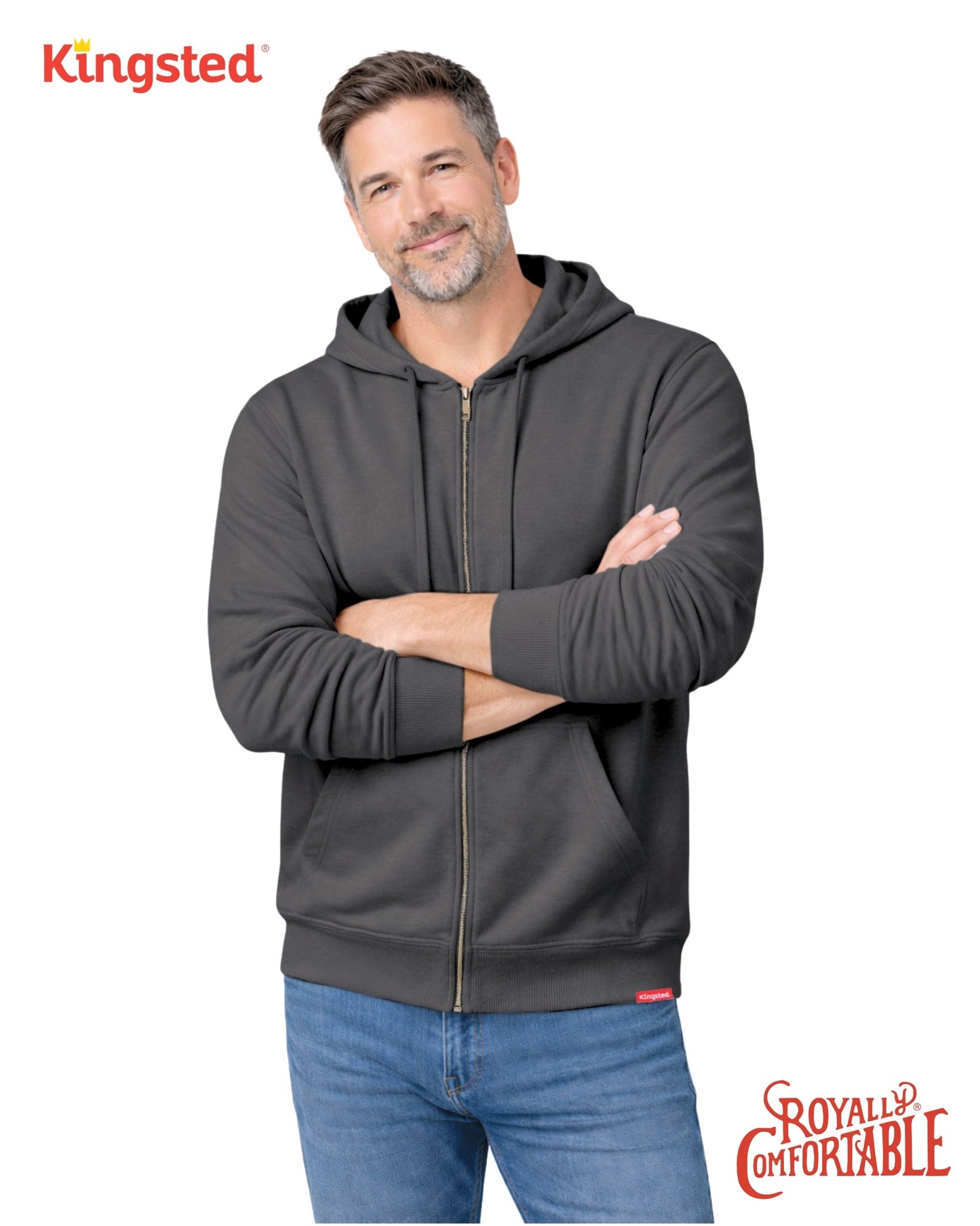 Lightweight Terry Zip Hoodie (Charcoal)