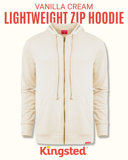 Lightweight Terry Zip Hoodie (Cream)