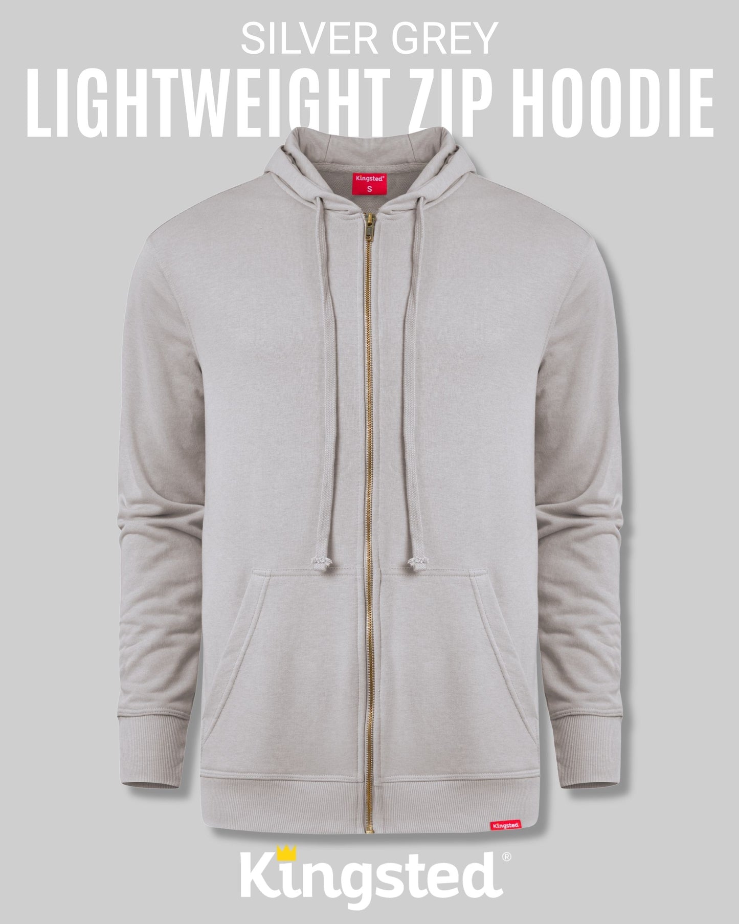 Lightweight Terry Zip Hoodie (Grey)