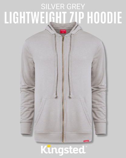 Lightweight Terry Zip Hoodie (Grey)