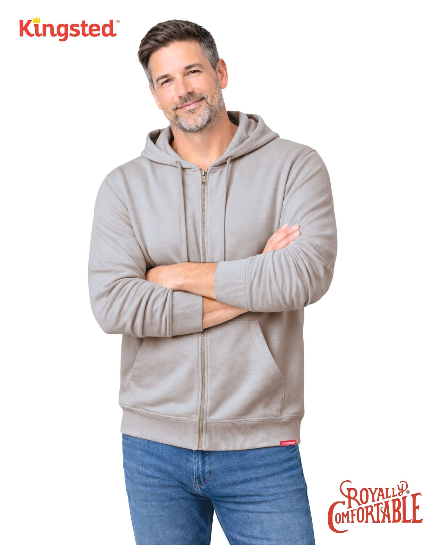 Lightweight Terry Zip Hoodie (Grey)