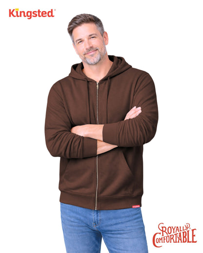 Lightweight Terry Zip Hoodie (Java Brown)