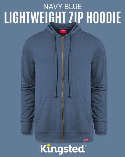 Lightweight Terry Zip Hoodie (Navy Blue)