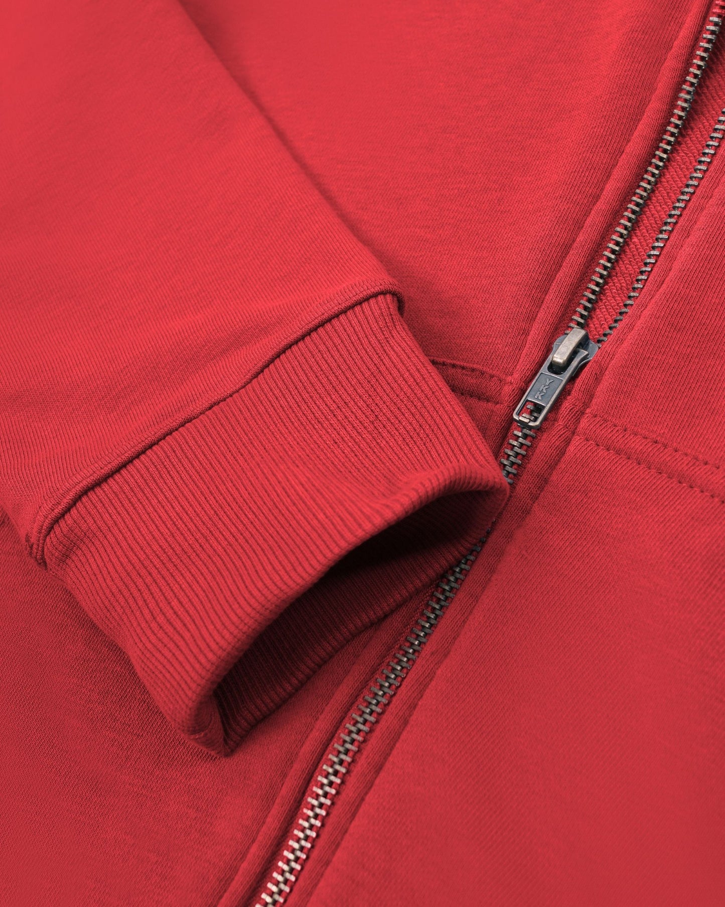 Lightweight Terry Zip Hoodie (Red)