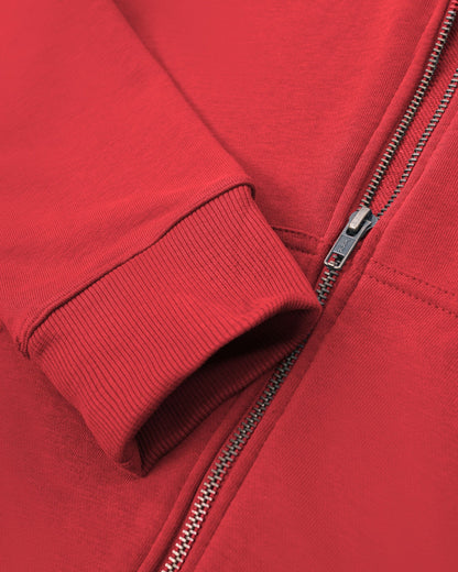 Lightweight Terry Zip Hoodie (Red)
