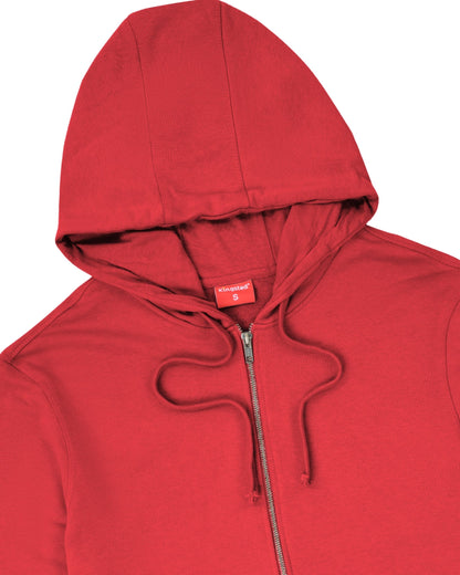 Lightweight Terry Zip Hoodie (Red)