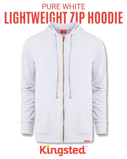 Lightweight Terry Zip Hoodie (White)