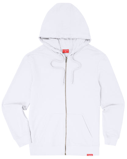 Lightweight Terry Zip Hoodie (White)