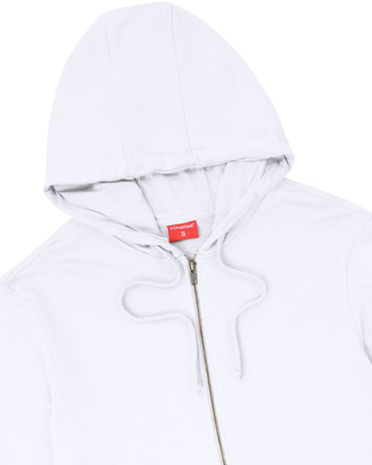 Lightweight Terry Zip Hoodie (White)