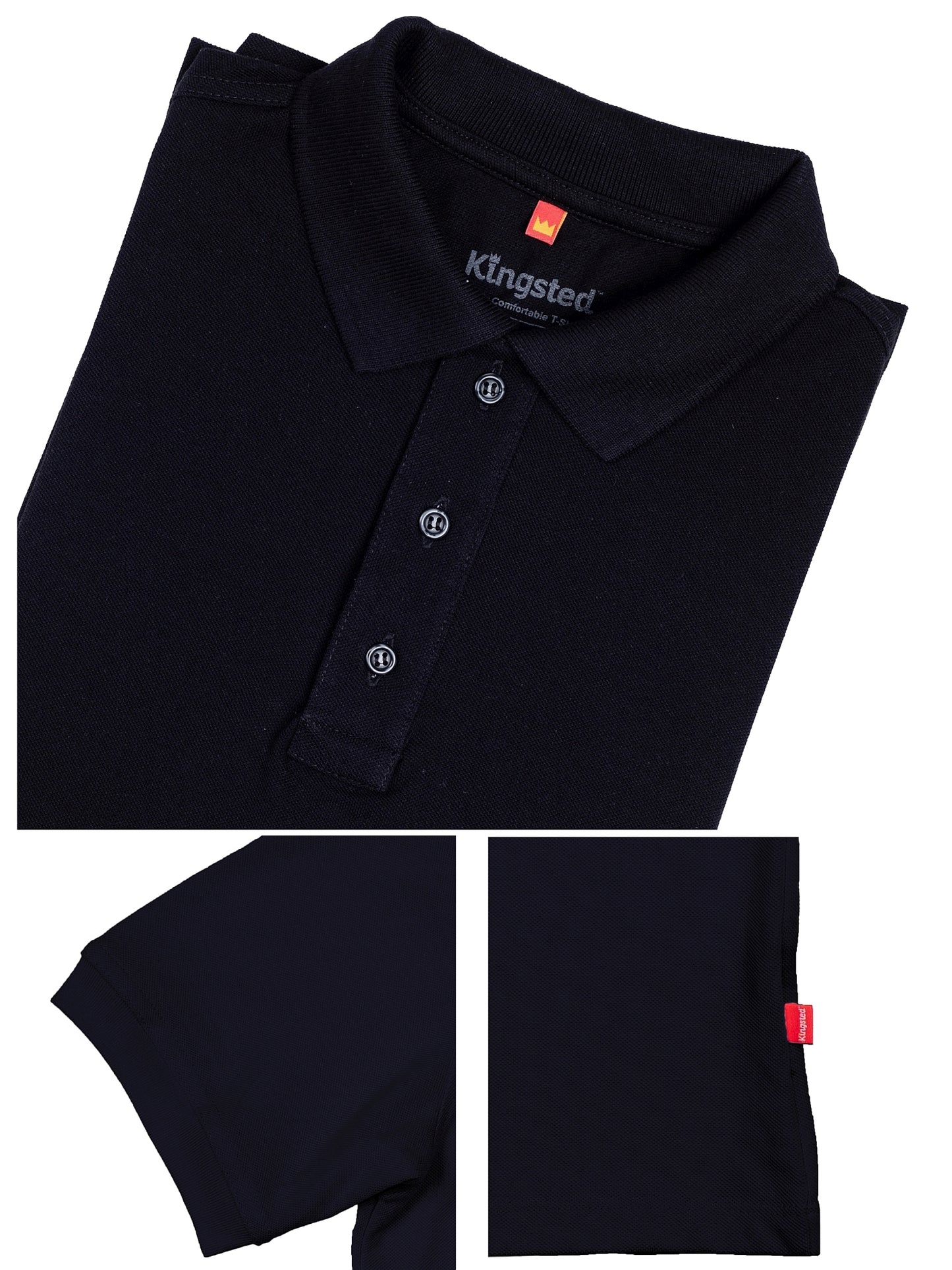 Classic Pique Polo Shirts for Men (Black)