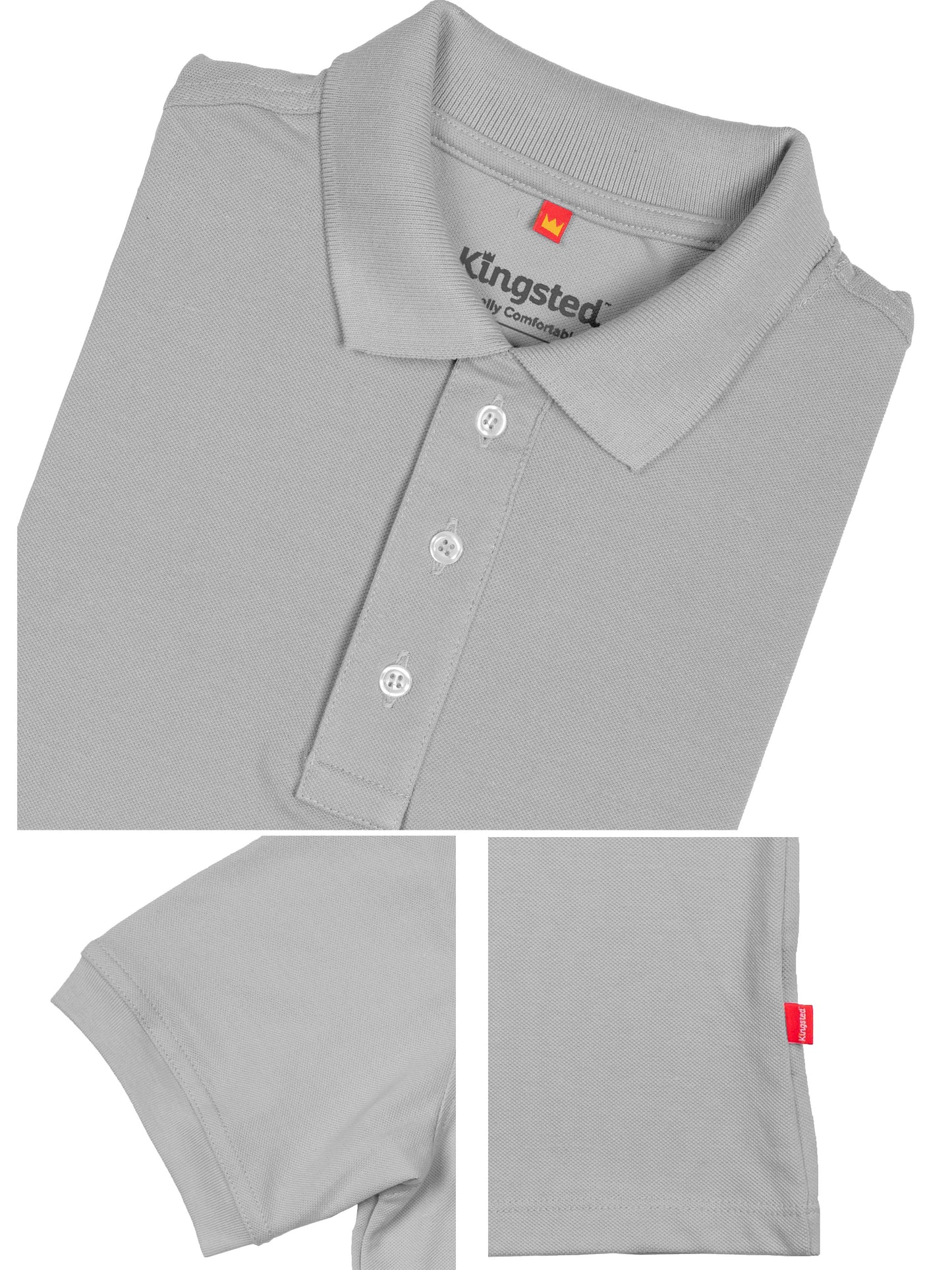 Classic Pique Polo Shirts for Men (Grey)