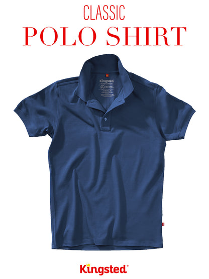 Classic Pique Polo Shirts for Men (Navy Blue)