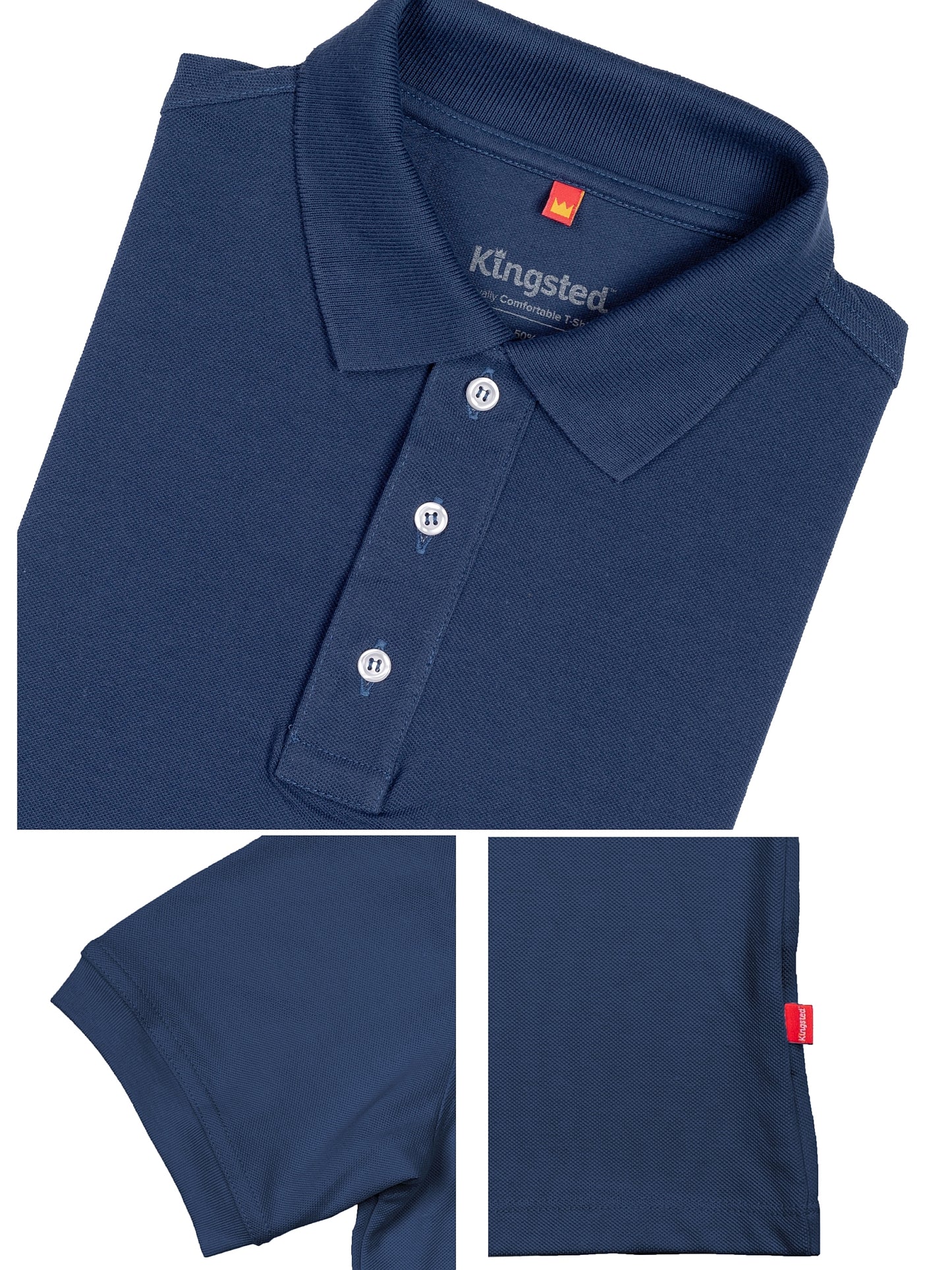 Classic Pique Polo Shirts for Men (Navy Blue)
