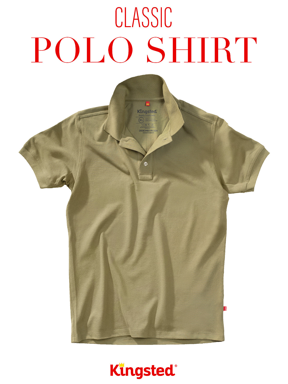 Classic Pique Polo Shirts for Men (Olive Green)