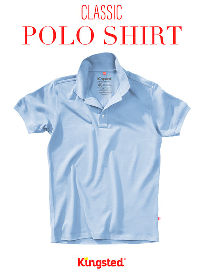 Classic Pique Polo Shirts for Men (Sky Blue)