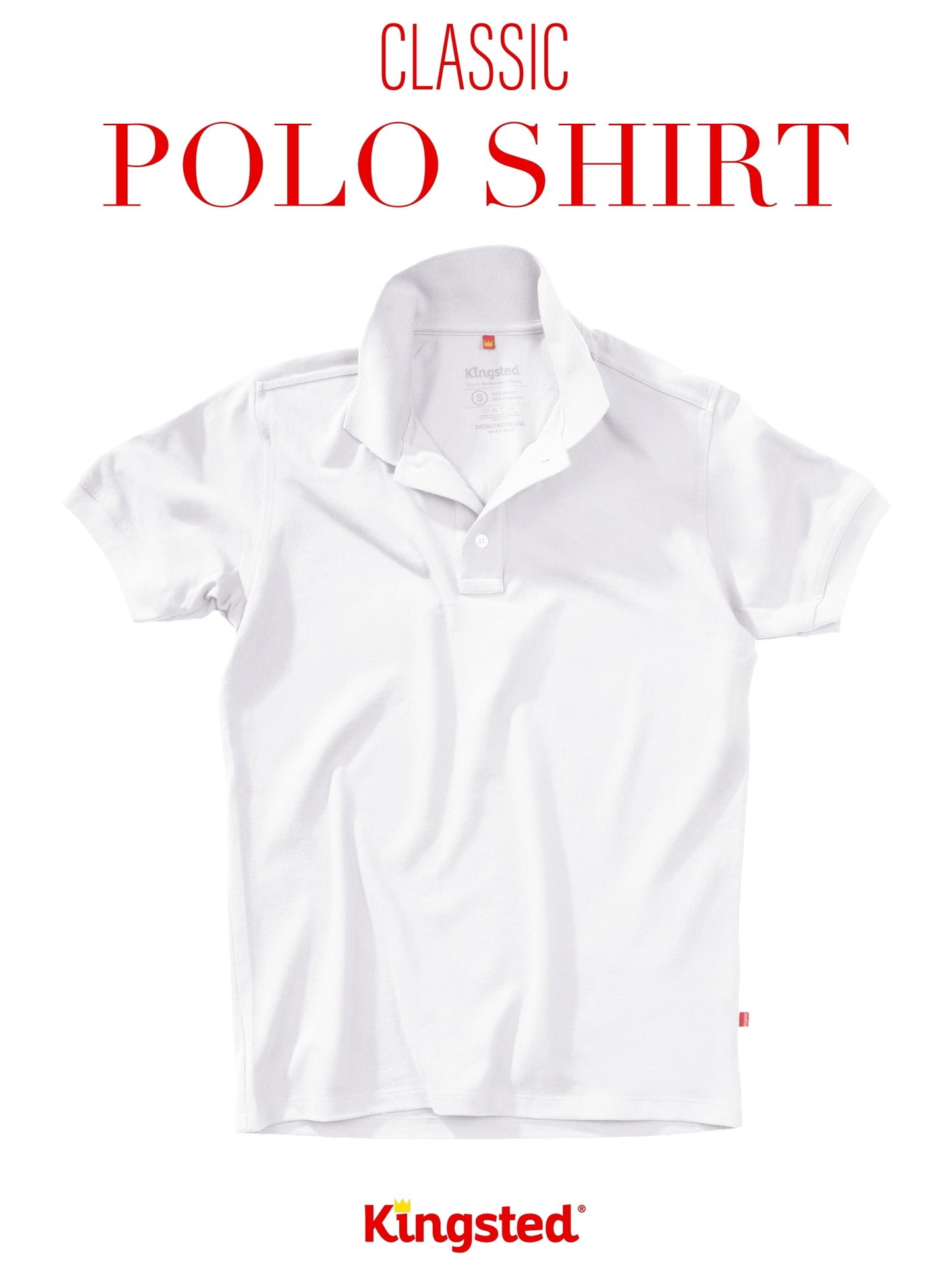 Classic Pique Polo Shirts for Men (White)
