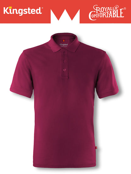Classic Pique Polo Shirts for Men (Red Wine)