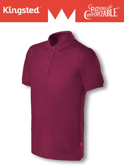 Classic Pique Polo Shirts for Men (Red Wine)